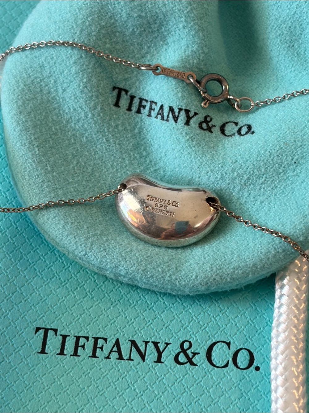 🫘Tiffany & Co. Bean Large 20MM Elsa Peretti Vintage STER 925 Pendant Necklace🌟